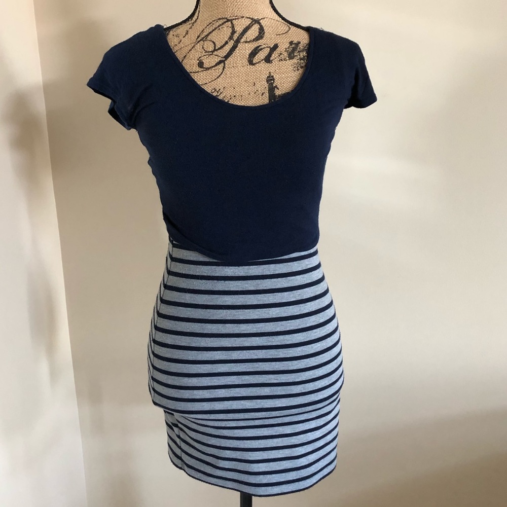 Nordstrom Mima Chica navy & grey pencil dress